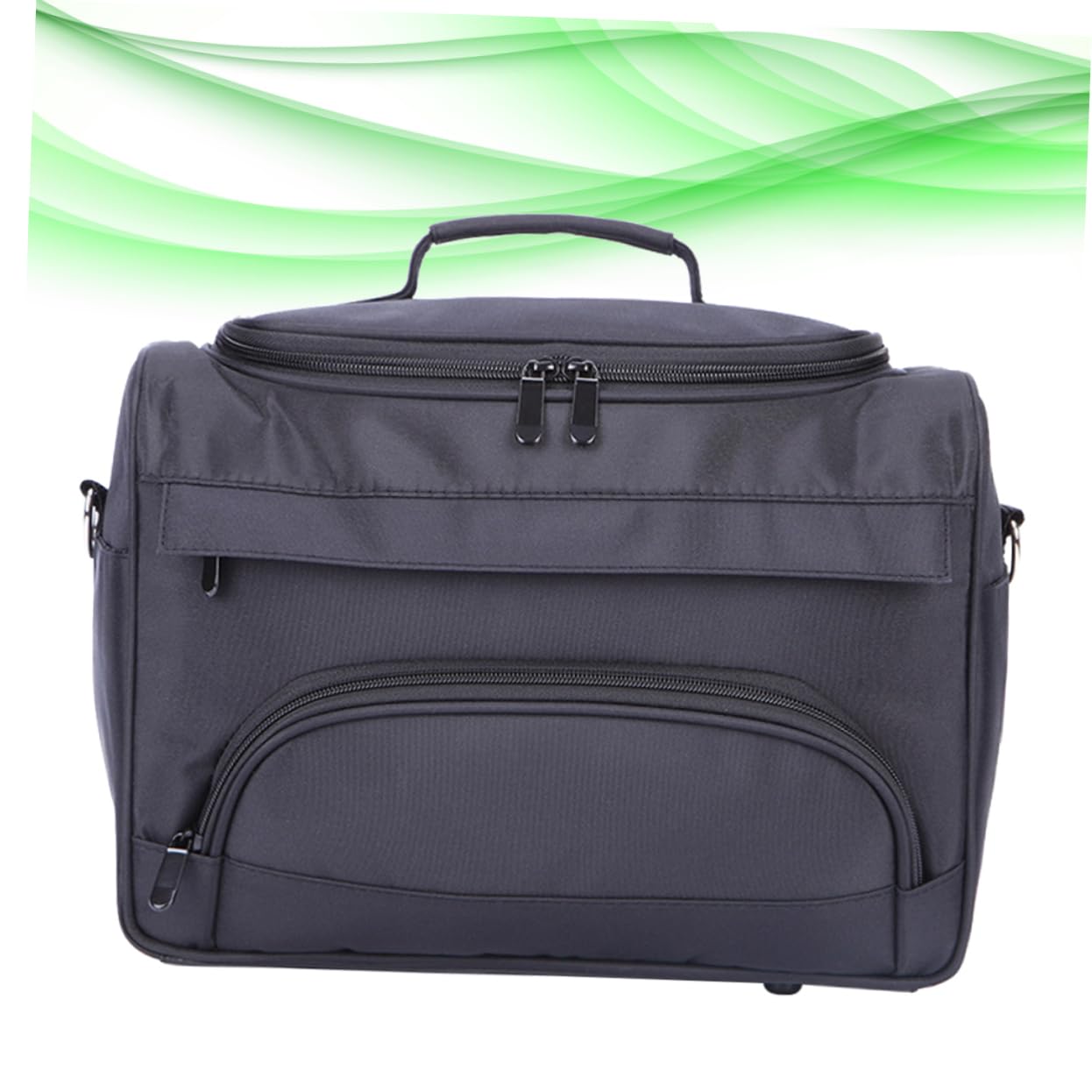 Healvian Paquet Organisateur Pratique pour Outils de Coiffure de Rangement Bandoulière en Tissu Noir et Design Multi-Compartiments pour Matériel de Salon de Coiffure Professionnel