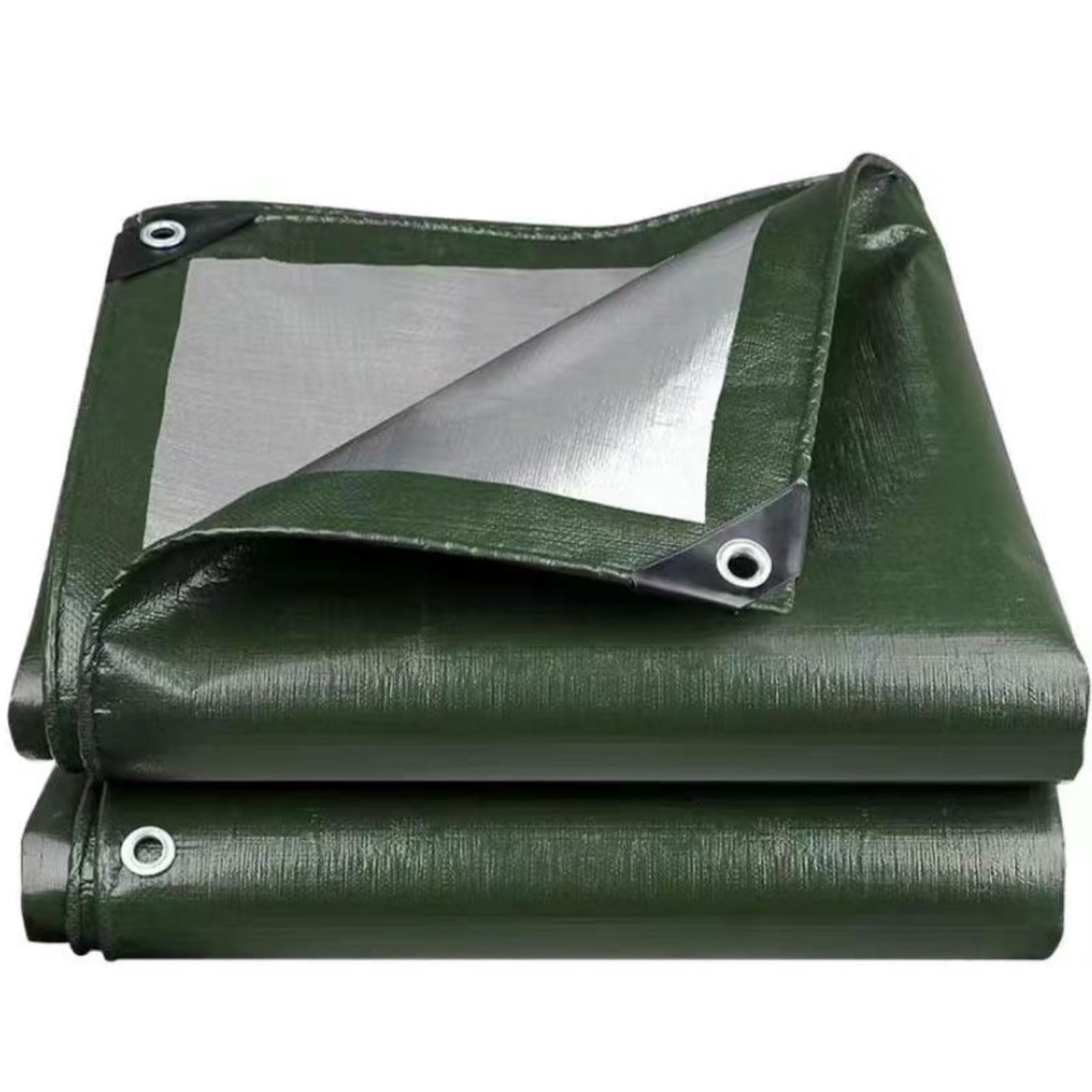 Waterproof Tarpaulin 140 x 140 cm UV Resistant, Pe Material, Lightweight Tarpaulin Cover Sheet with Eyelets, Universal, Multipurpose for Garden Furniture Camping Camping, Green