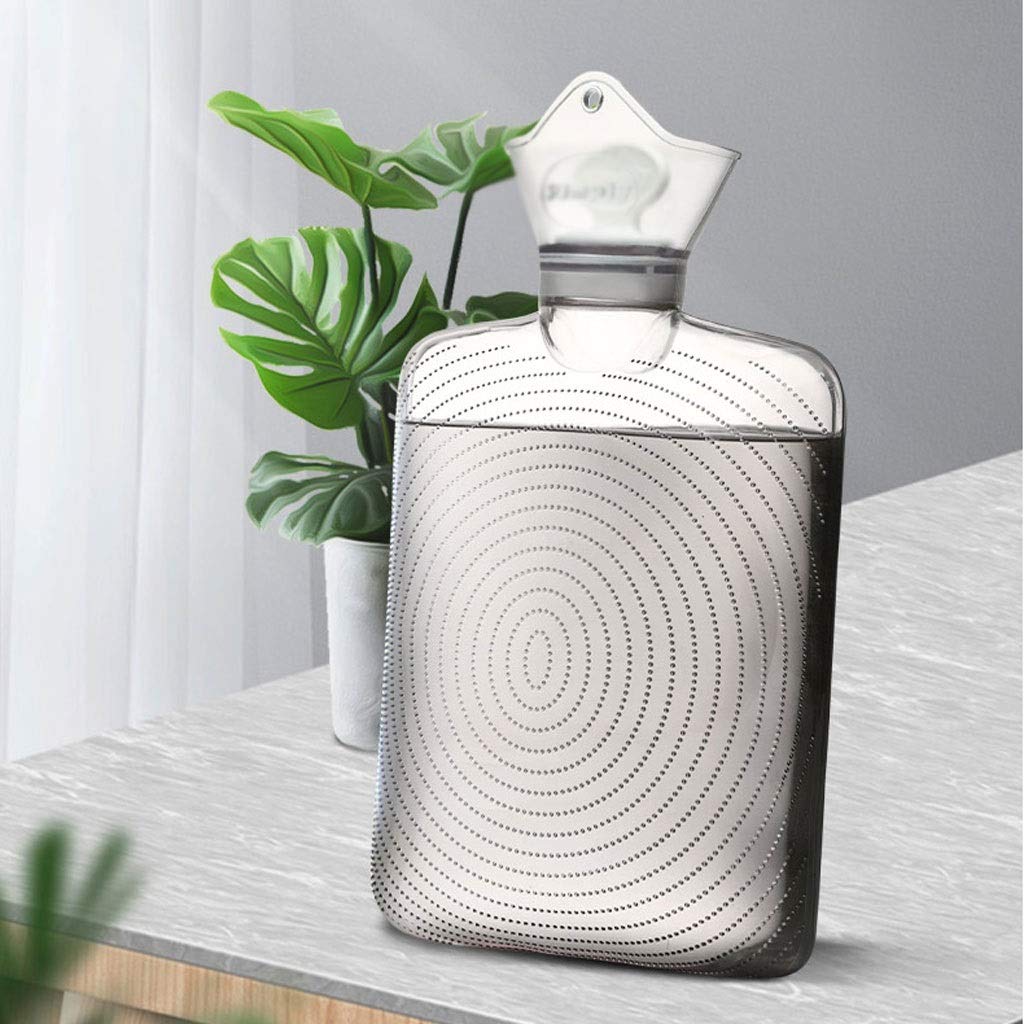 bolsa de agua caliente Botellas de agua caliente Bolsa de agua caliente Botella de agua caliente transparente de gran tamaño Ideal for aliviar el dolor Botella de agua caliente llena de agua fría y ca