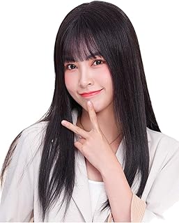 HIYE 人毛100% 超ロング フルウィッグ かつら おしゃれウィッグ リアルスキン人工皮膚付け 50cm 人毛ウィッグ