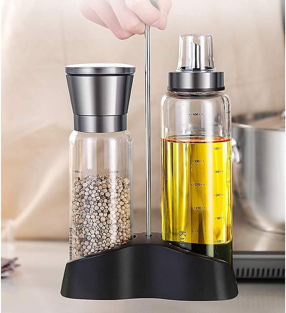 Set Olio e aceto Bottiglia Dispenser for Olio d'oliva, ampolla for Olio e aceto, Dispenser for Olio e aceto in Vetro Superiore 500 ml Oliera