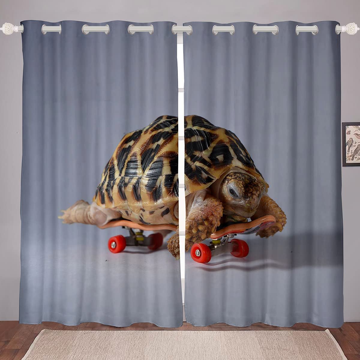 Homemissing Boys Multicolored 23 Ocean Turtle Window Treatments Reptile Tortoise Curtains For Kids Girls Sea Turtle Window Drapes Underwater Animal Window Curtains For Bedroom Living Room W66*L72