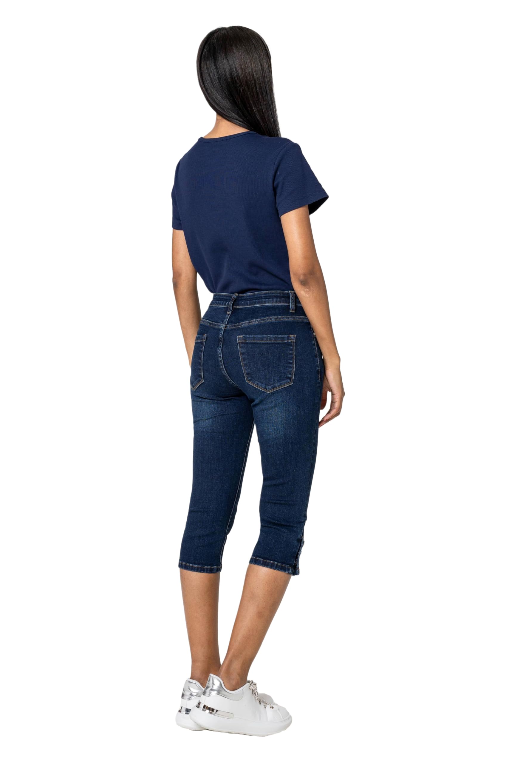 Nina Carter P516 Damen Capri Slim Fit Jeanshosen HIGH Waist Sommer Jeans