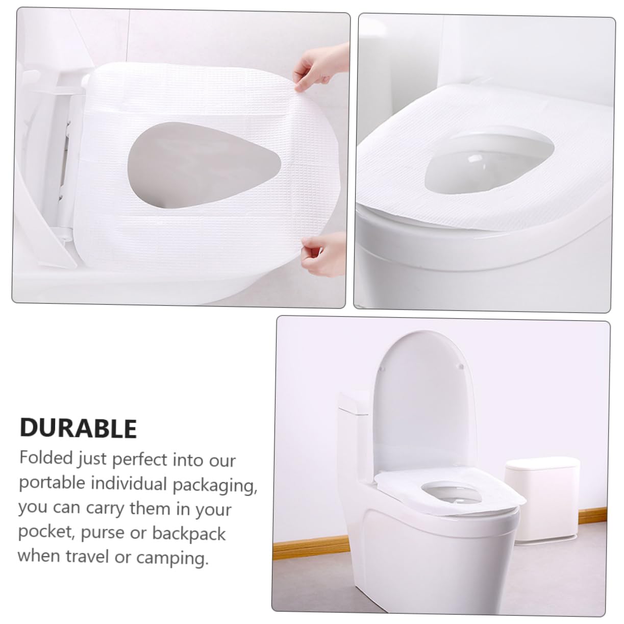 SHOWERORO 30pcs Disposable Toilet Covers Seat Covers for Toilet Adhesive Pulp Material Gentle for Travel Home