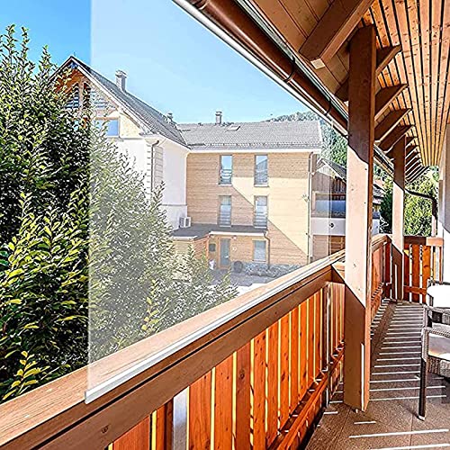 YUMEIGE Klare Balkonrollos, Outdoor Übergroßer HD Transparenter Rolladen...