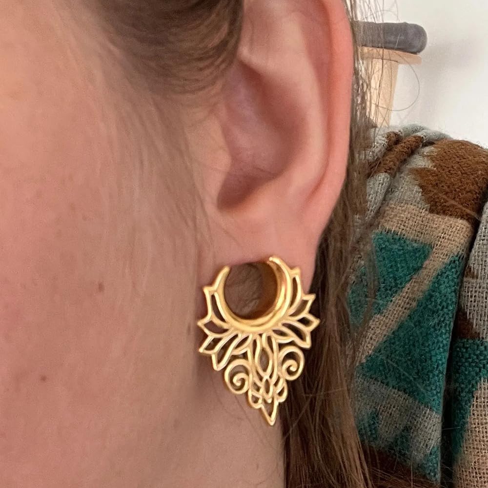 Vankula Ohr Tunnel 1 Paar Sattel Flesh Plugs Hohl Edelstahl für männer damen Ohrpiercing Gestreckte Schmuck8mm bis 19mm