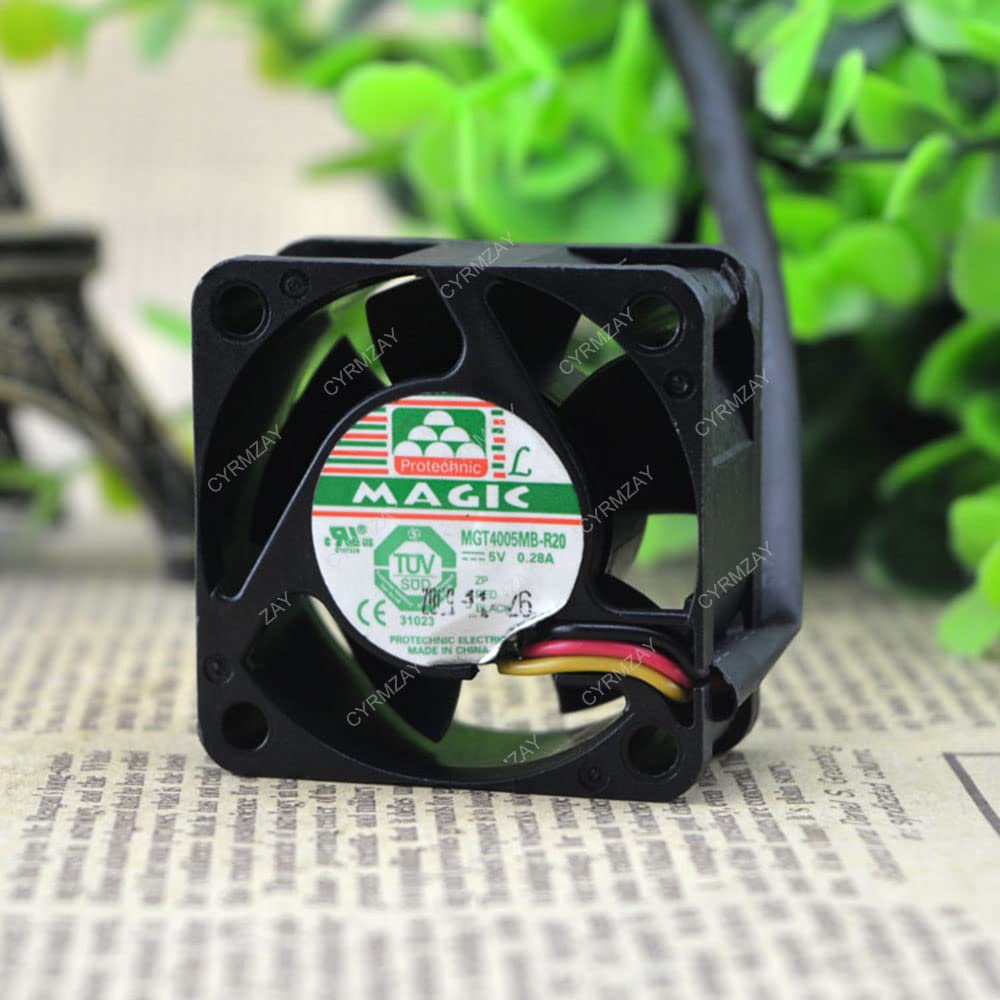 CYRMZAY Compatible For Protechnic MAGIC MGT4005MB-R20 DC5V 0.28A 40x40x20mm 3-Wire cooling fan