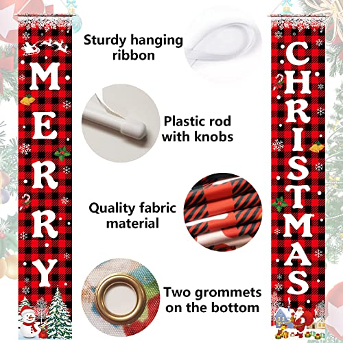 Christmas Decorations Merry Christmas Banner Xmas Porch Door Sign Welcome Banner for Wall Home Party Decor Christmas Decorations Indoor Outdoor - Image 6