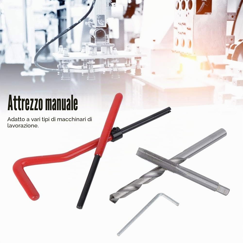 M7 Kit Riparazione Di Filetti, 25pz Kit Inserti Di Riparazione Filettatura Helicoil Kit, Kit Riparazione Filetti Inserto Filettato per Automotive Ripristino Filetti Macchinari Di Lavorazione