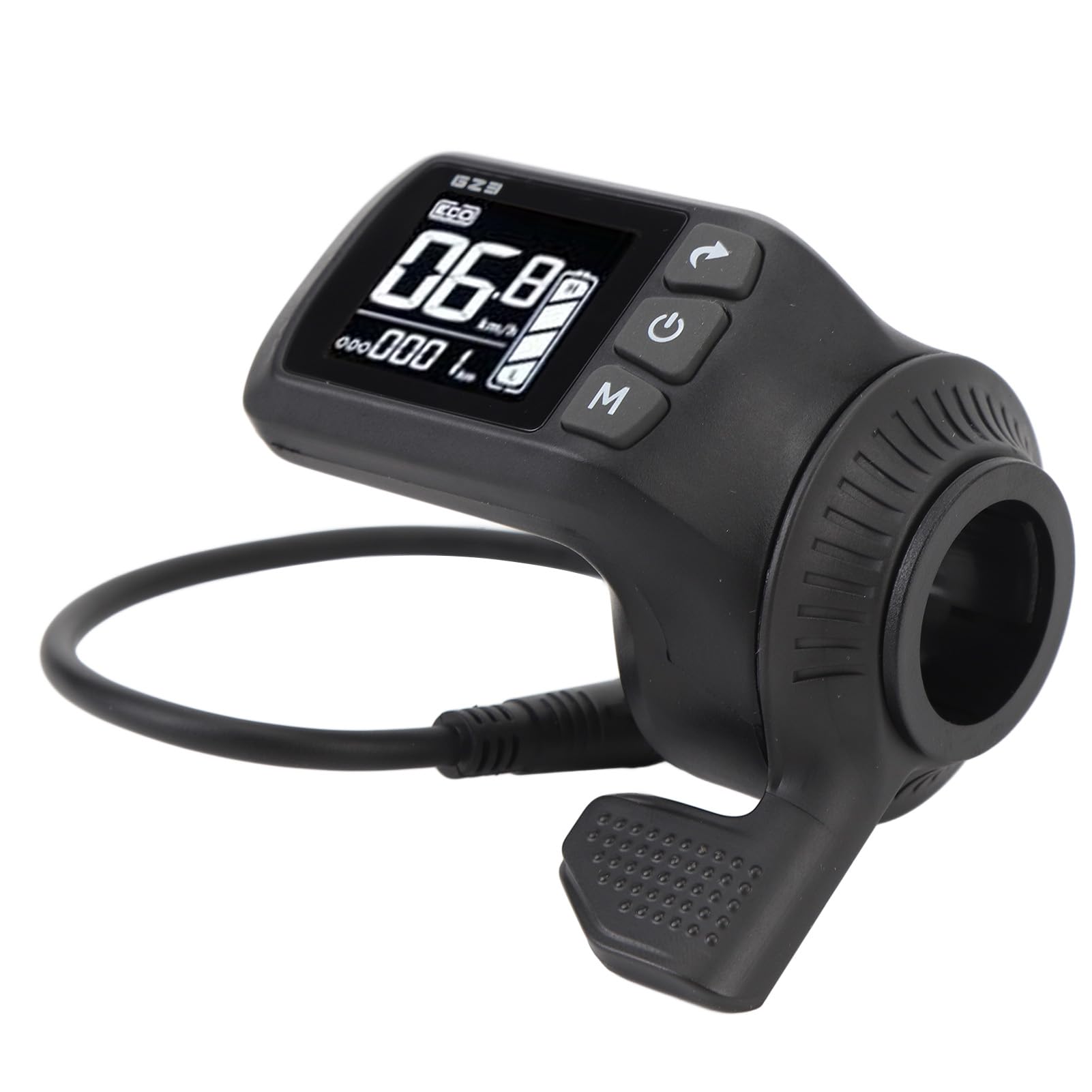 Srliya Wyświetlacz LCD do roweru elektrycznego, 2 w 1, wodoodporny, 5-biegunowe złącze, wyświetlacz roweru elektrycznego z wyświetlaczem LCD, czujnikiem prędkości i poziomu baterii, montaż na