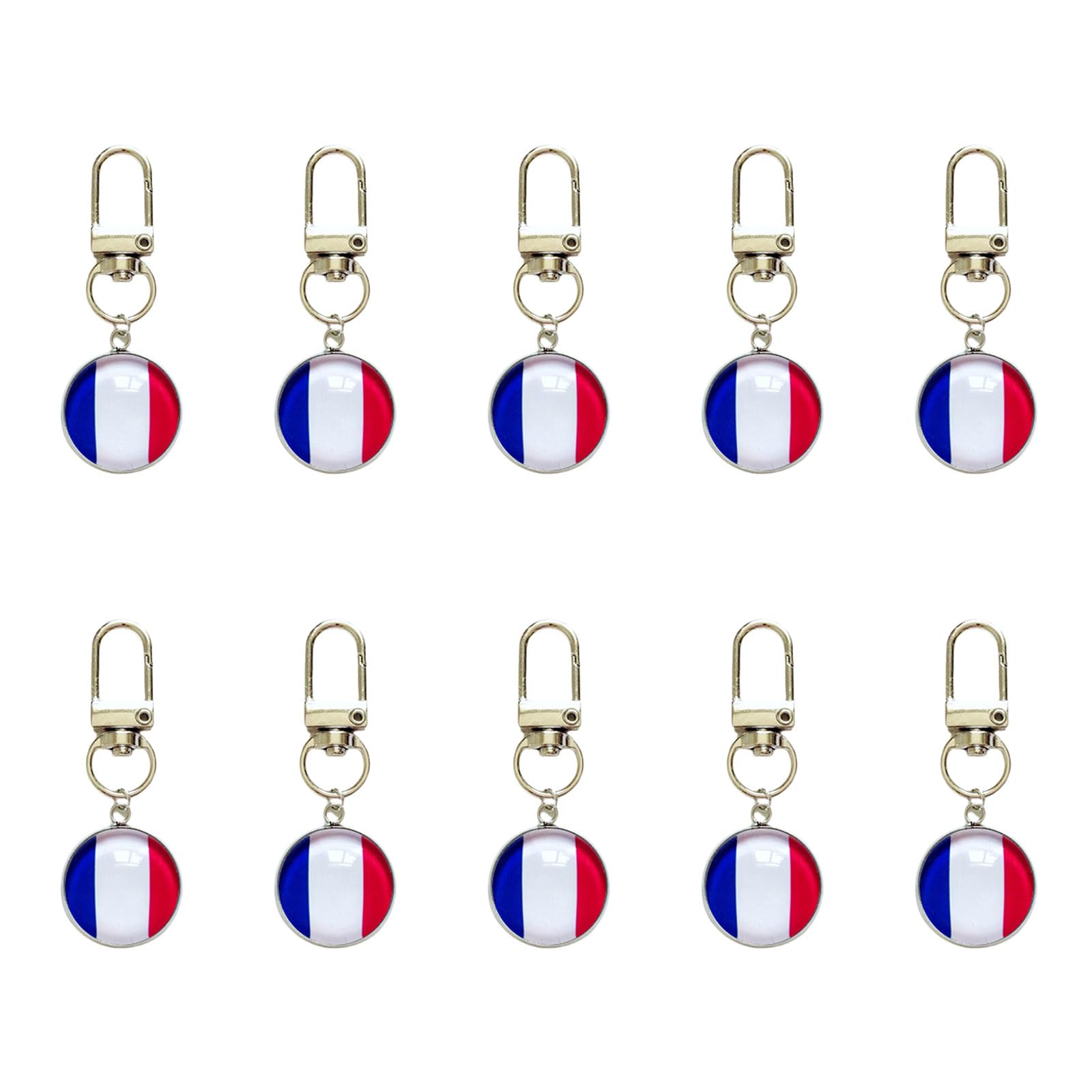 ZEPFJHE Bulk Pack of 10pcs International Flag Keychains Perfect for Party Giveaways Fan Collection and Everyday Carry Item Stainless Steel Gift Decoration