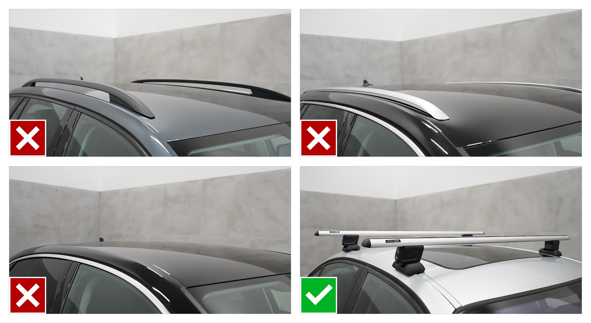 Dgh System Barres De Toit Easy Line Expert 135 Cm Compatible Avec Mercedes-Benz Classe C W205 Berline 2014-2021 Avec Points De Fixation, Verrouillable, 90 Kg