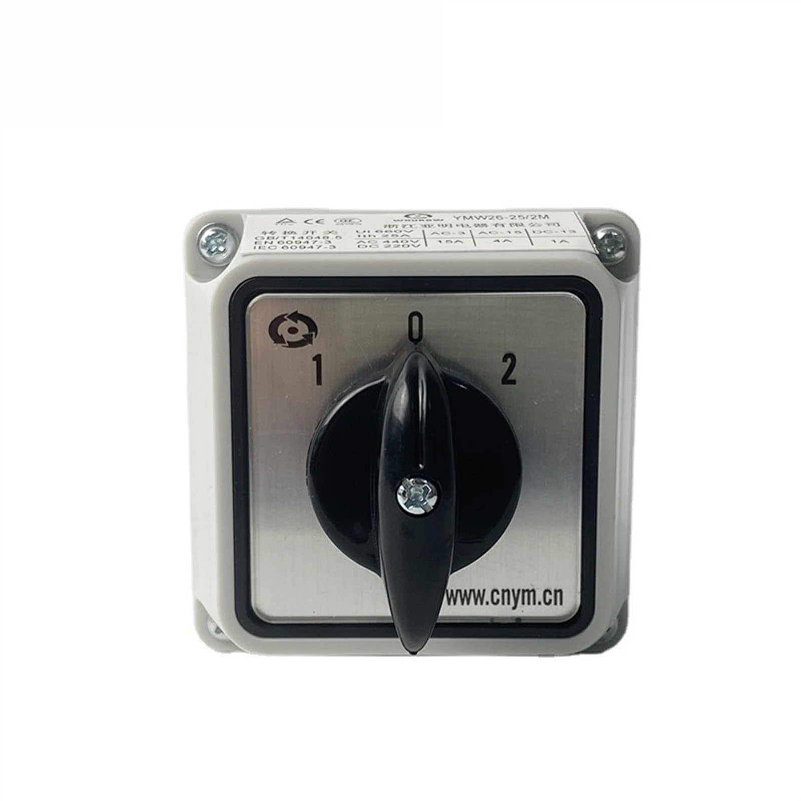 LW26-25/2M Camma di Commutazione 3 Posizioni Rotary Switch 25A 2 Poli Con Scatola di Custodia Impermeabile Motore Elettrico di Retromarcia (Color : Switch Box 01)