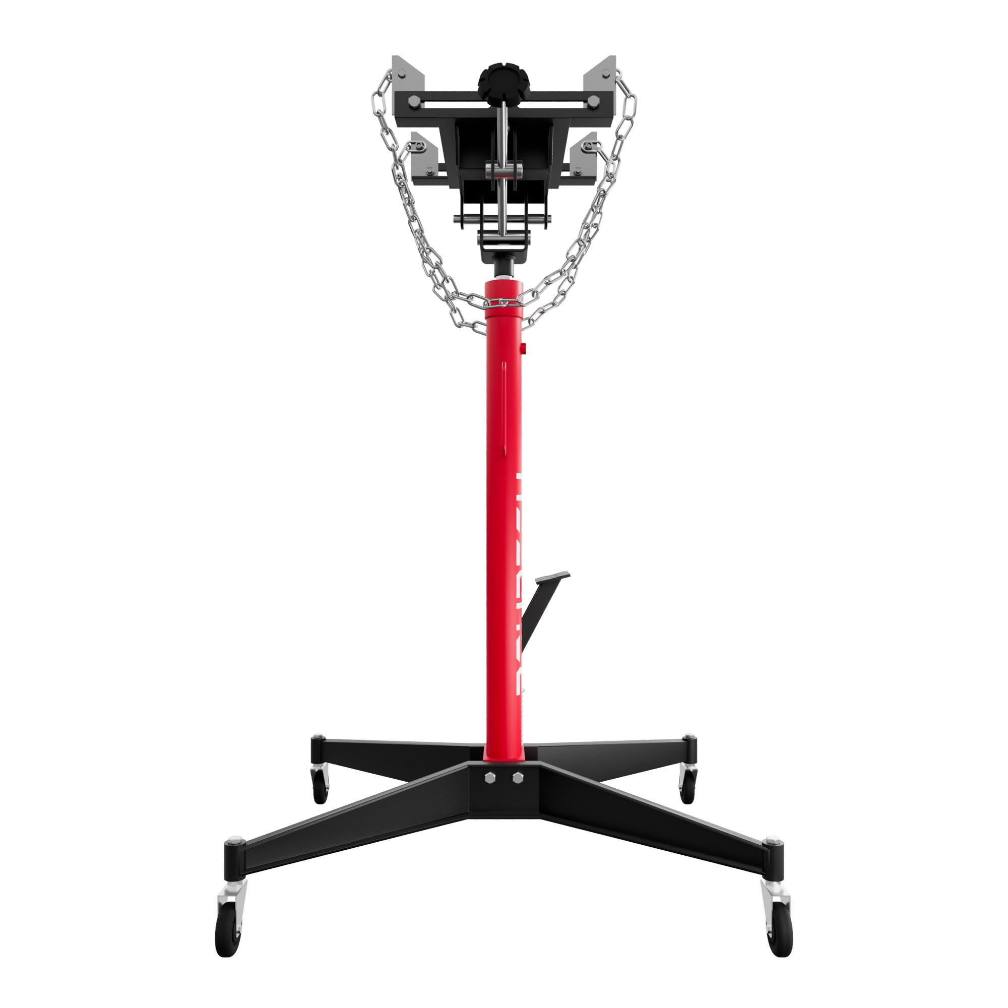 Boudech Hack - Sollevatore Ingranaggi idraulico da Fossa max 500Kg H210 cm per Trasmissione Motore Auto con Ruote in Acciaio Rosso