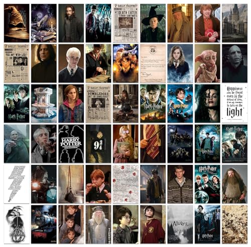 Image of Pack of 54 Harry Movie Wall Collage Kit Posters - 4 x 6 Inches Wall Decor Poster - Wall Art For Bedroom, Living room, Office - 1 Tissue Tape