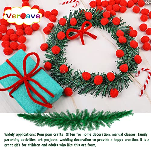 image for Veroave 150 Pieces Pom Poms 1 Inch Red,Small Pom Poms for Crafts, Puff