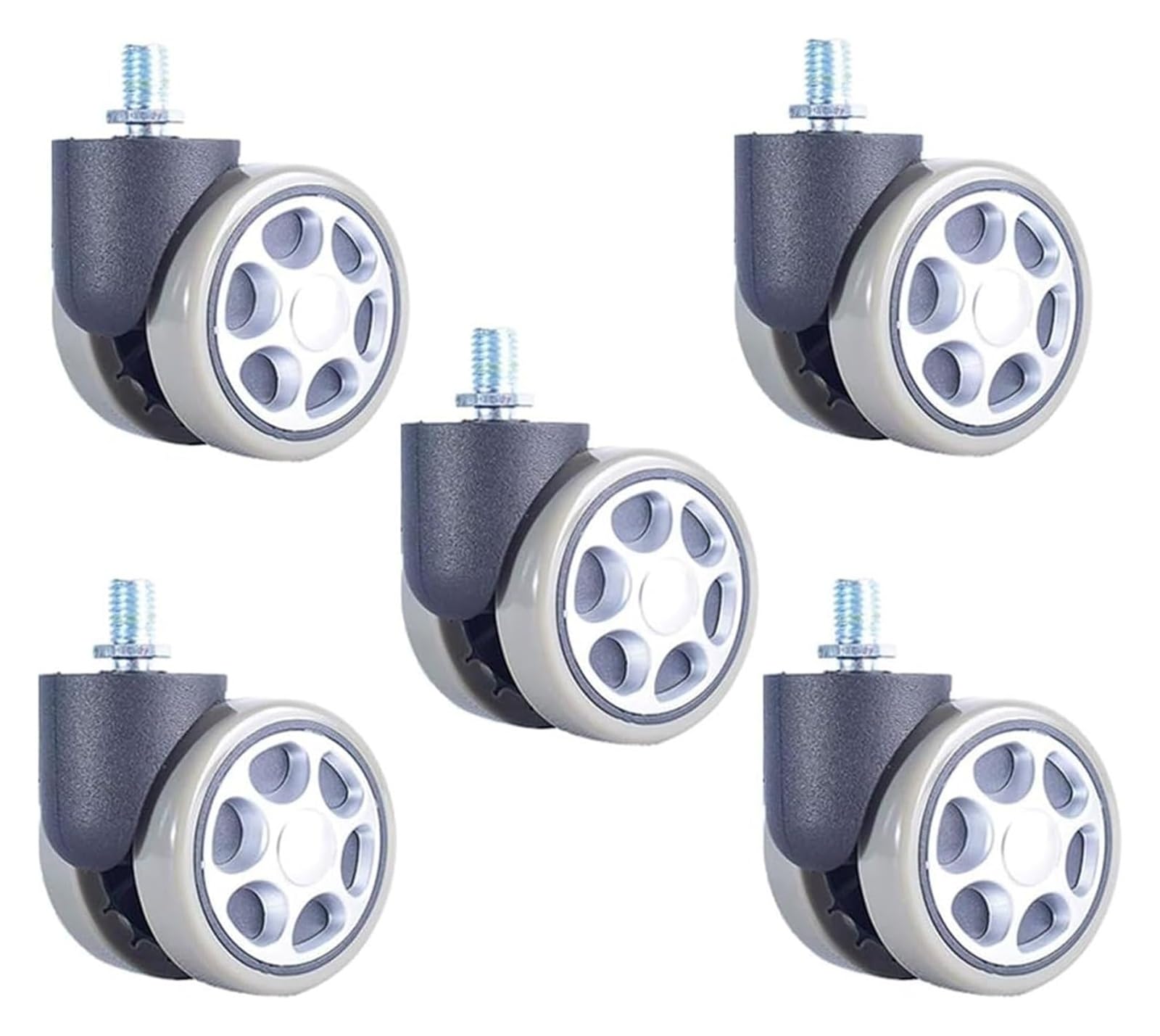 Ruedas Silla Oficina Ruedas para sillas de Oficina Rueda giratoria for Muebles Ruedas de Repuesto de 60 mm Ruedas silenciosas con Rosca M10 5 × for Pisos Duros
