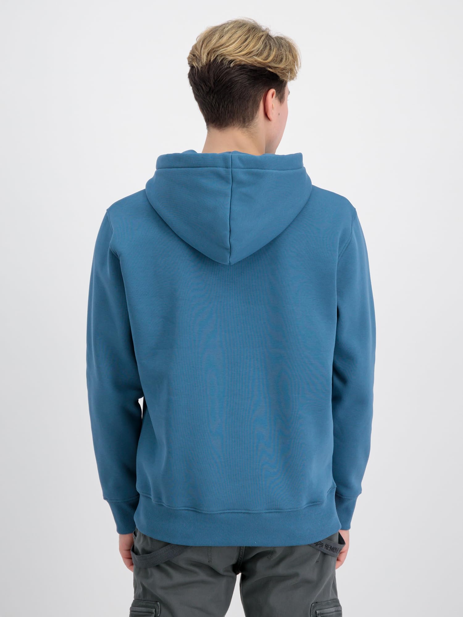 Alpha Industries Basic Hoody Small Logo Kapuzensweat für Herren Vintage Marine – Ansicht 2