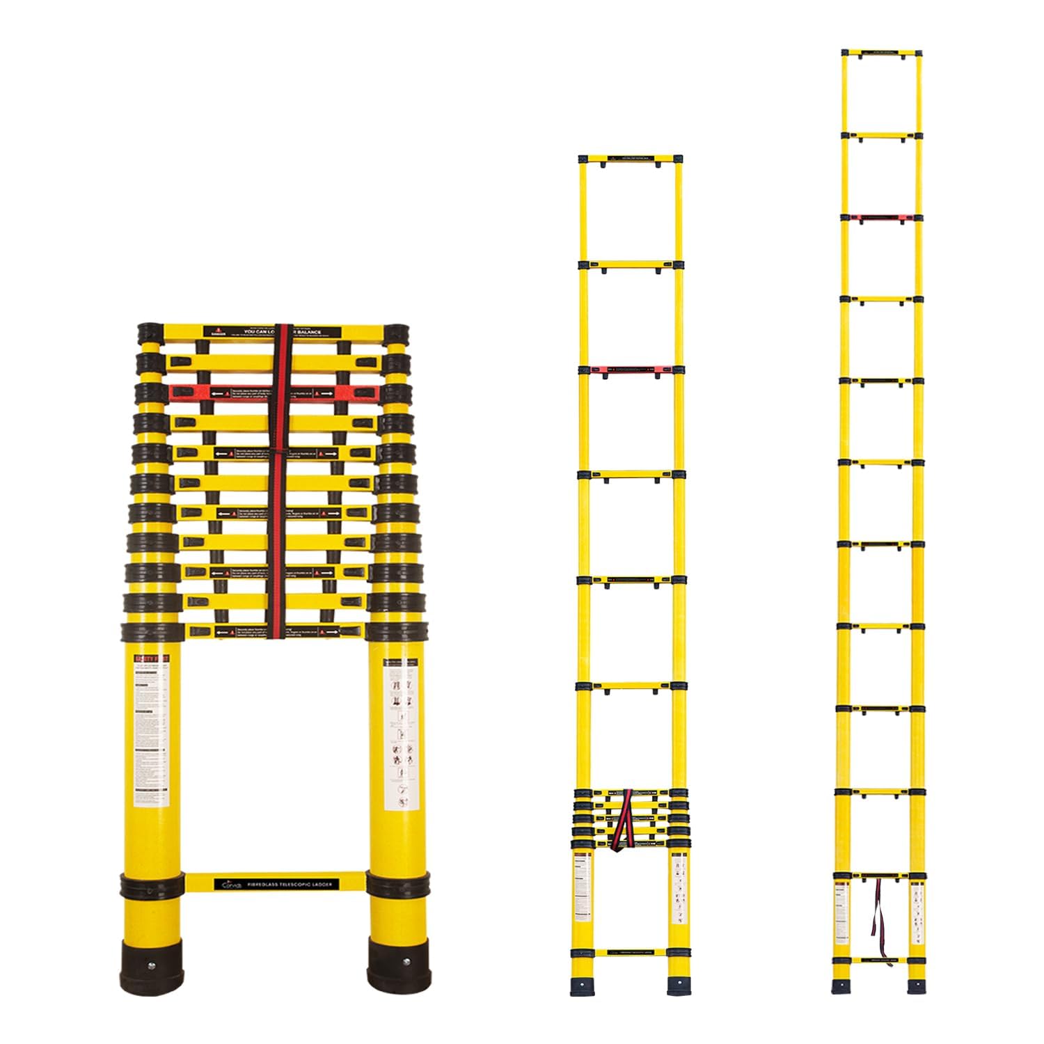 Smarty 4.5 Meter (14.7 Feet) FRP Fiberglass Telescopic Ladder Shock Proof, Foldable Extendable Portable Extension, Heavy Duty Anti-Slip Steps 150kg Capacity Ideal for Home & Electrical Use-image-8