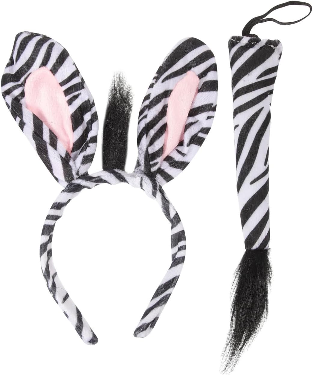 Adult Zebra Costume Set for Men - Complete with Zebra Ears Headband - for Cosplay Halloween and Jungle Parties Unique Animal Themed Fancy Dress Kit for Party Wear and Wildlife