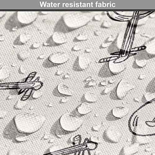 Image of Lunarable Country Fabric by The Yard, Pencil Hand-Drawn Vintage Banjo Traditional Folk Music Illustration, Decorative Fabric for Upholstery and Home Accents, 3 Yards, Eggshell Black