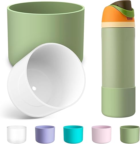 Vista 262 de 2PCS Silicone Water Bottle Boot for Owala 24oz 32oz 40oz, Anti-Slip Protective Sleeve Bottom Bumper Protector for FreeSip, Twist, and Flip Stainless