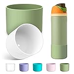 Alwenid 2PCS Silicone Water Bottle Boot for Owala 24 Oz, Anti-Slip Protective Sleeve Bottom Bumper Protector for FreeSip, Twist, and Flip Stainless Steel Water Bottles (Mint+Clear)
