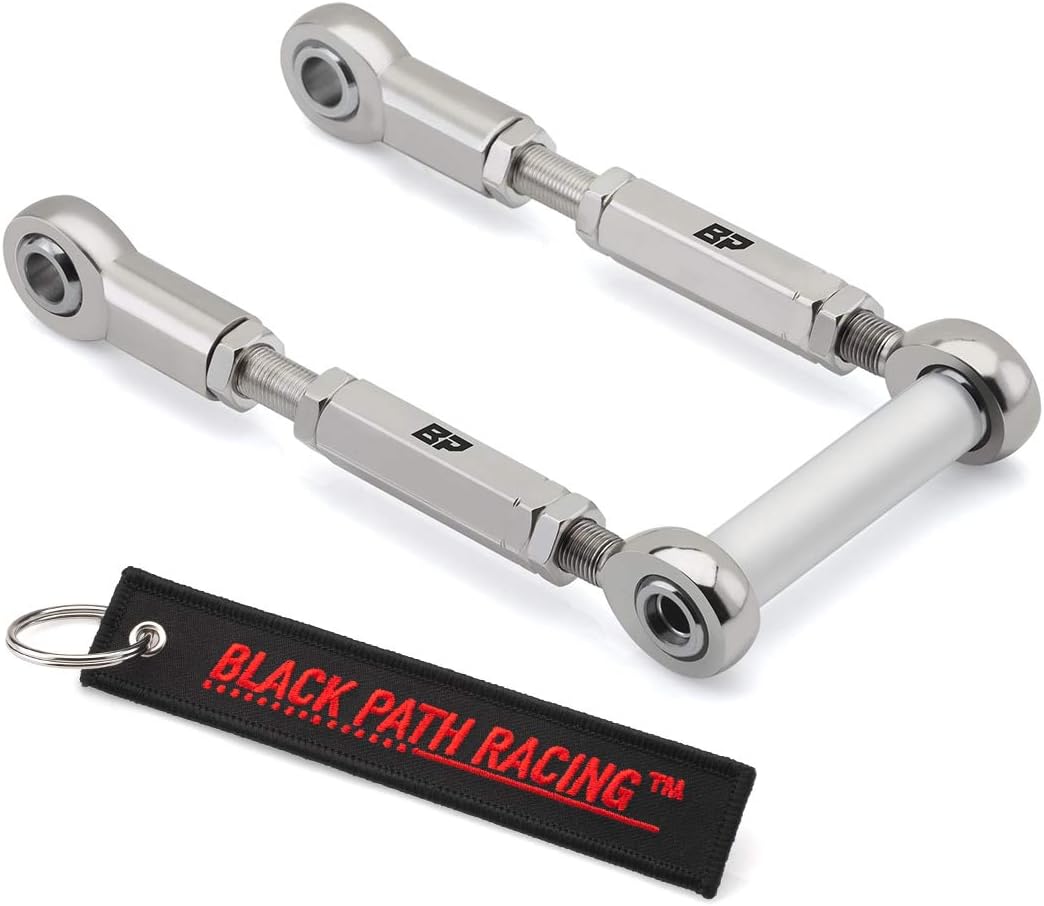 Black Path - Fits 2010-2014 BMW 1-4" Adjustable Rear Lowering Link S1000RR Motorcycle Drop Kit (Polished) High-Strength Steel