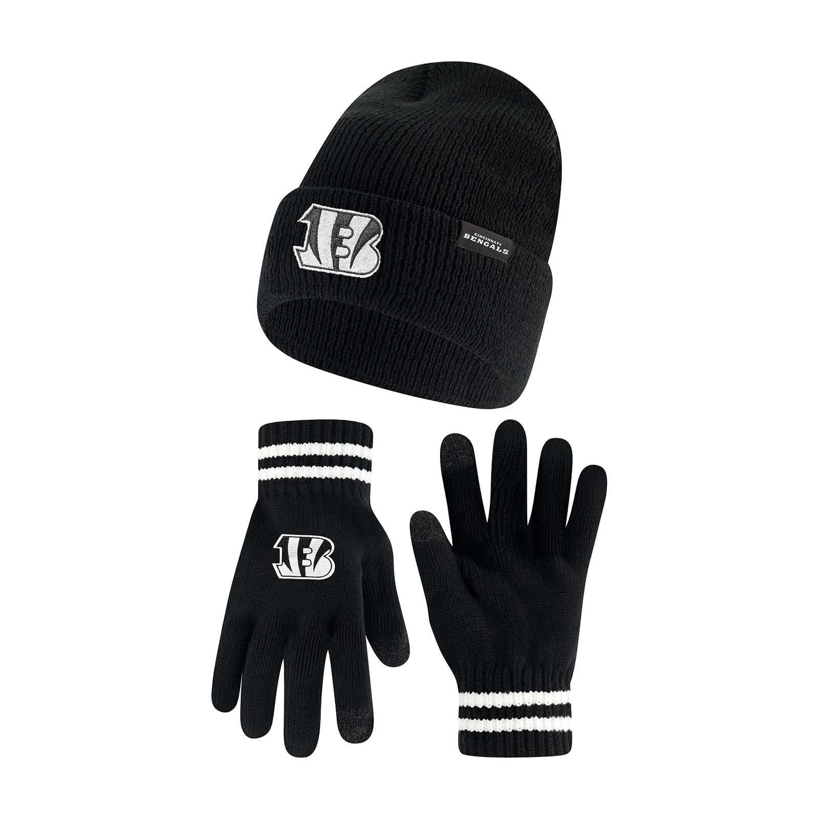 Ultra Game Adults NFL Official Super Soft Marled Winter Beanie Knit Hat With Warm Touch Screen Gloves