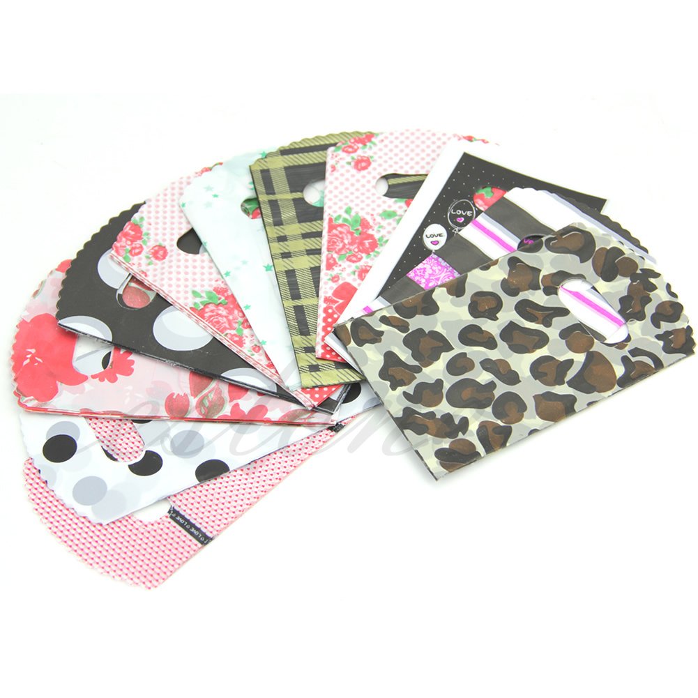 BEIDUOYANG Small Plastic Bags Set Of 50 Candy Packaging Biscuit Roasting Package For Cookie Fondant Chocolate Cake Decorating Pretty Plastic Jewelry Small Gift Bag