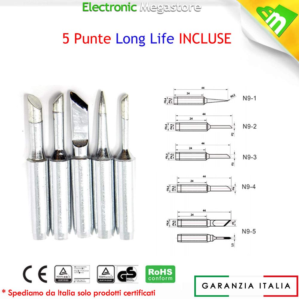 STAZIONE SALDANTE 8786 D 2 IN 1 ARIA CALDA PIÙ 5 PUNTE LONG LIFE MARCA ANFEL ZD-8922