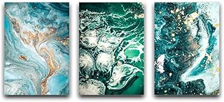 YIYAOFBH Quadro Dipinto Verde Blu Oceano Fiume Fluido Astratto Wall Art Picture Stampa su Tela Immagini per pareti Decorazioni per Soggiorno 40x60 cm / 15.7