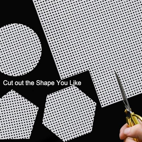 Image of 4 Pack Plastic Canvas Mesh Sheets 10.23x13'' - Durable Needlepoint Canvas for Embroidery, Acrylic Yarn Crafts, Knitting & Crochet Projects, Aquarium Dividers, Therian Masks, DIY Decorations