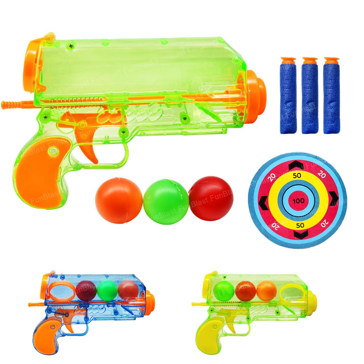 FunBlast Toy Gun for Kids – Dart Gun for Kids, Shooting Toy Gun, 1 Small Dart Board, 3 Foam Bullets and Throwing Dart Gun, Shooting Game Set for Boys (Random Color) (B0CPM6ZVS4) Amazon Price History, Amazon Price Tracker