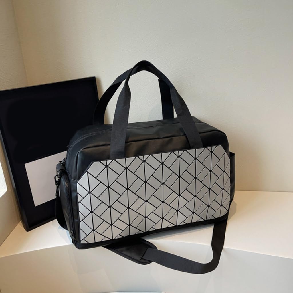 Sportowe torby podróżne o dużej pojemności wodoodporny organizer do fitnessu biznesowego, Srebrny, 46x28x22cm, Nowoczesny