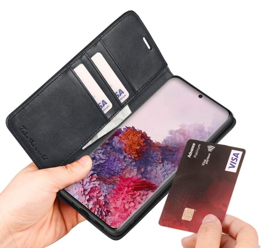 Image of ClickCase Dual Tone Vintage Series for Motorola Moto G05 Leather Wallet Flip Case Kick Stand Magnetic Closure Flip Cover for Motorola Moto G05 (Black)