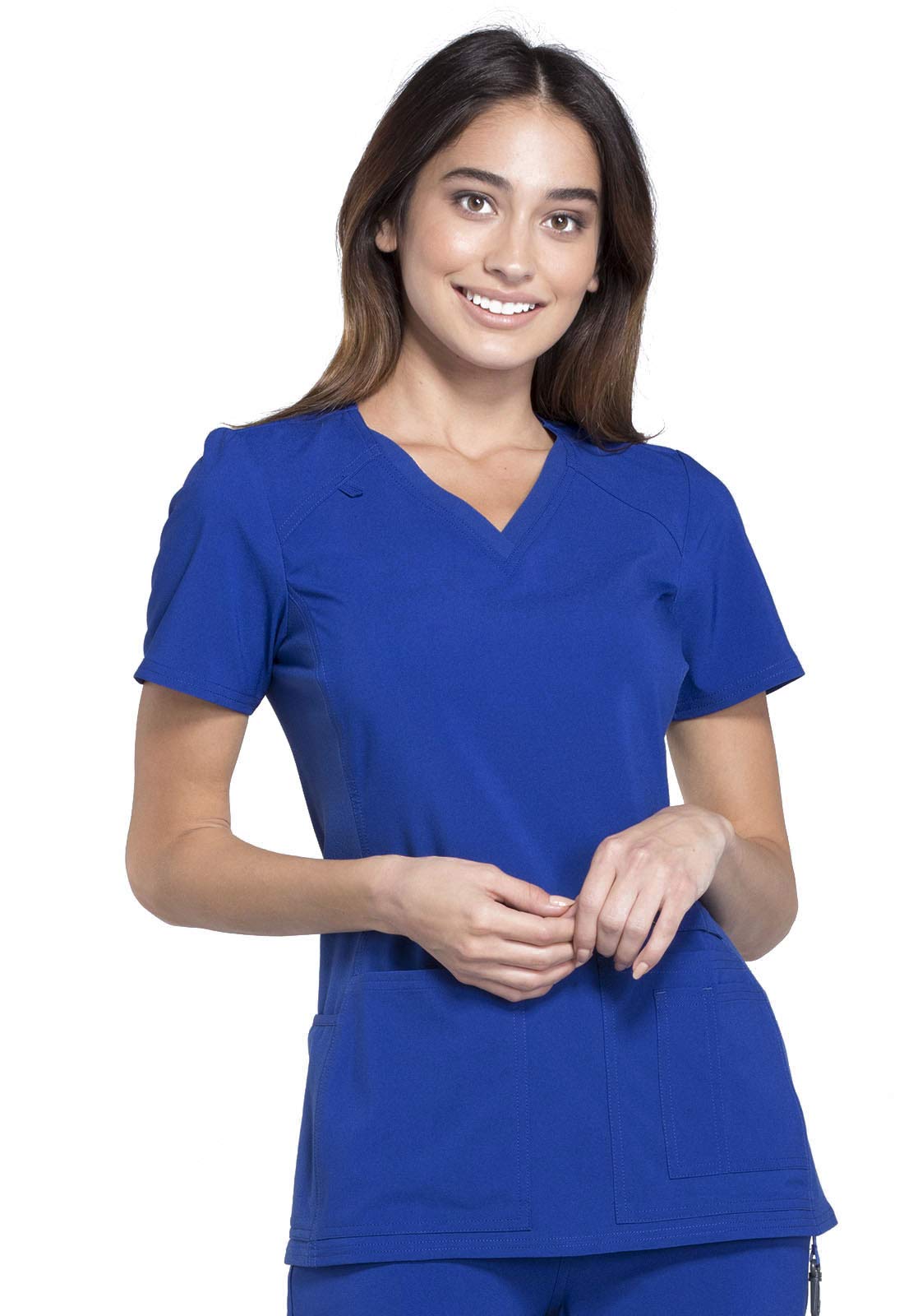 CHEROKEE iFlex CK605 Women's V-Neck Scrub Top, Galaxy Blue, Small
