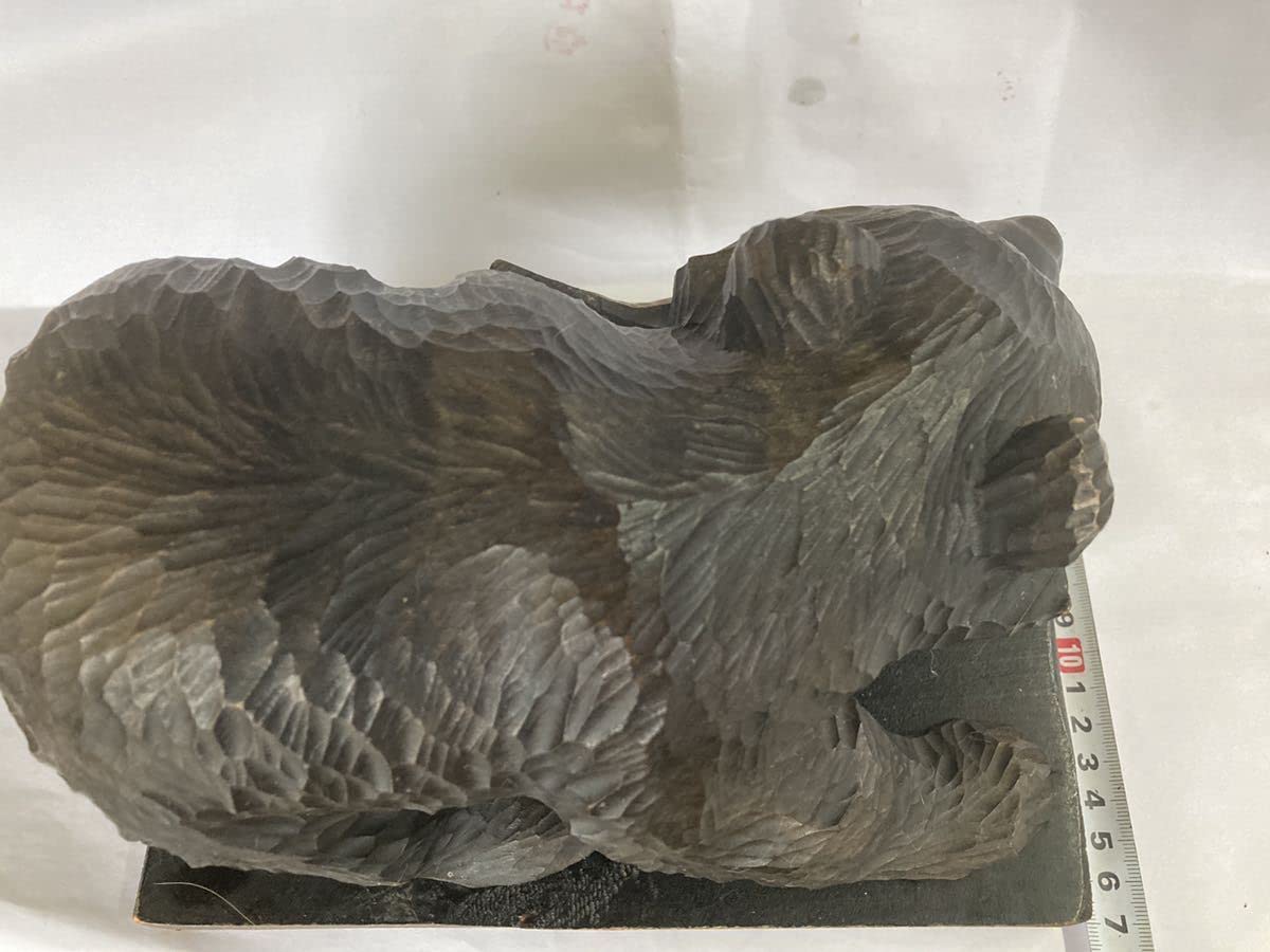 Amazon.co.jp: 木彫りの熊 クマ 北海道旅行記念 洞ヤ湖 古民芸品 彫刻