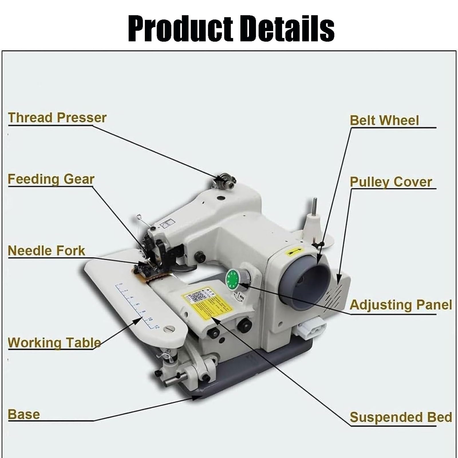 Máquinas portátiles for dobladillos de puntada ciega,Máquina de coser y bordar,Máquina de coser modista profesional con 2 agujas y pedal,Paso de aguja de 3-8 mm,para modificaciones