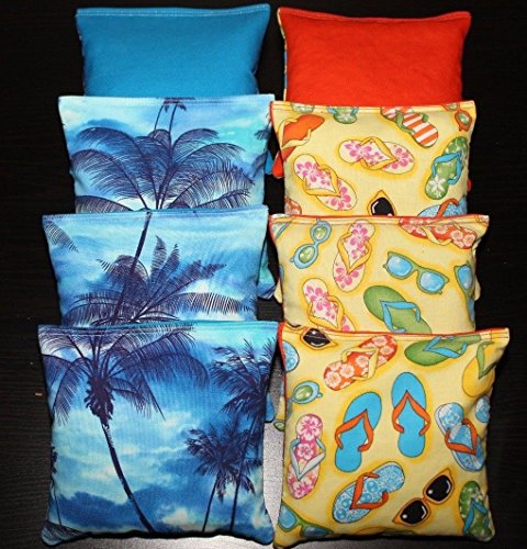 Tropical Island Paradise Palm Trees Flip Flop Sandals Cornhole Bean Bags ACA Regulation