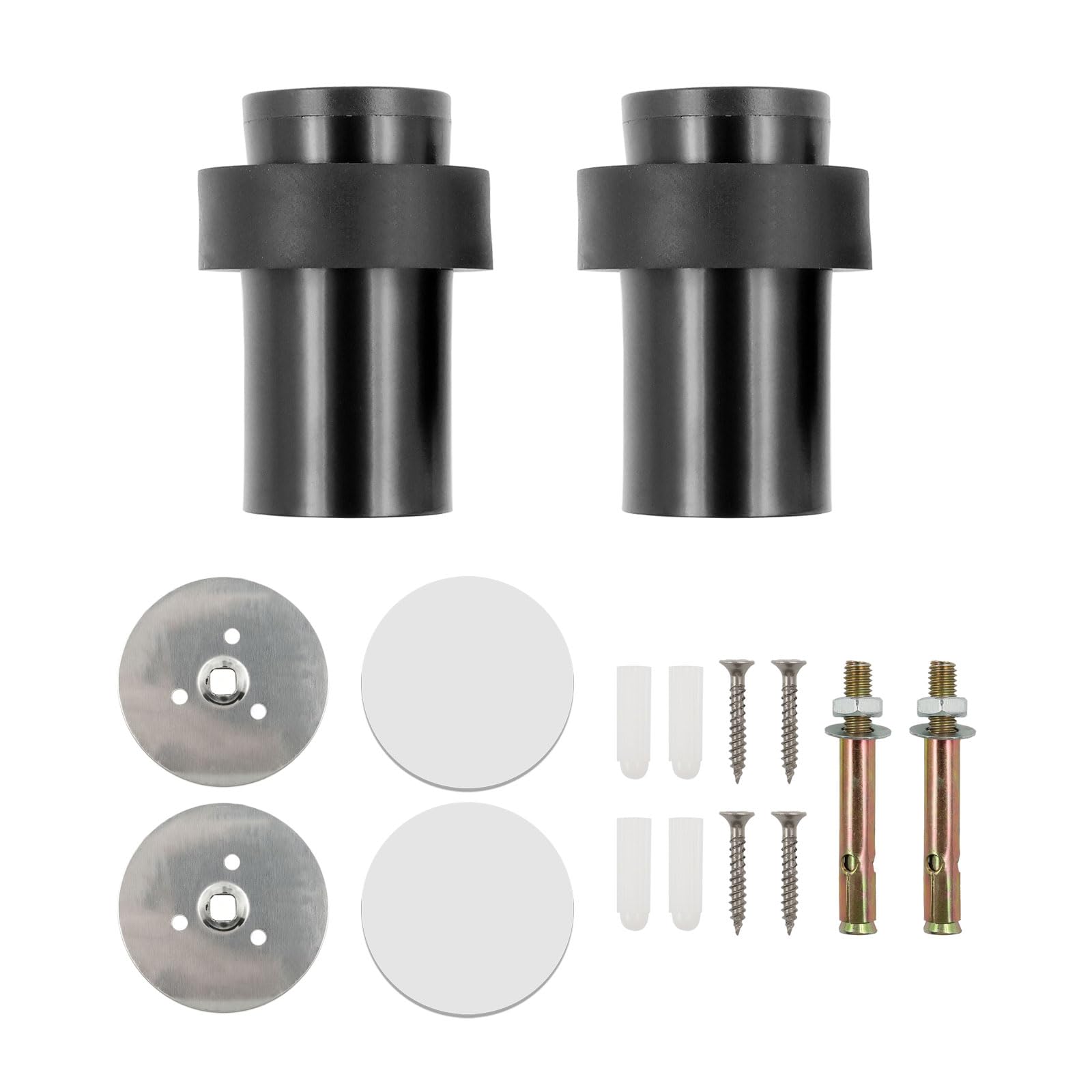 Wealsun Door Stop Pack of 2 (Black, 50mm)