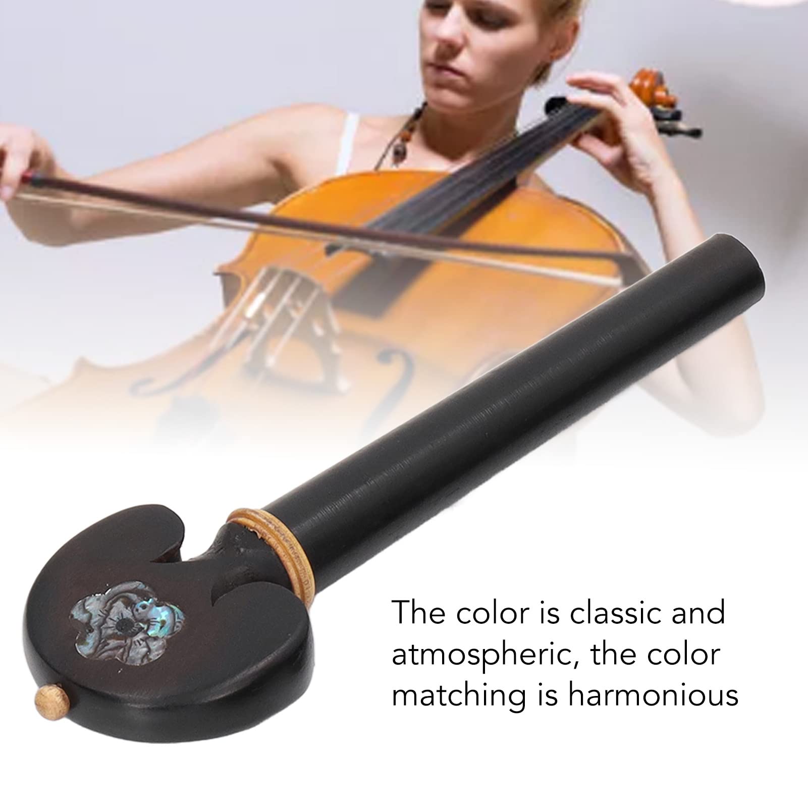 4PCS Handmade Ebony Fine Tune Pegs, Pre Punched for Easy Installation, Wear Cello Tuning Pegs, Classic Black Color with Elegant Gold Paint, Unique Carvings, for