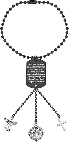 BNQL Regalos de oración para camioneros, camión, ángel de la guarda para coche, camión, conductor, regalo para camión, coche, espejo retrovisor