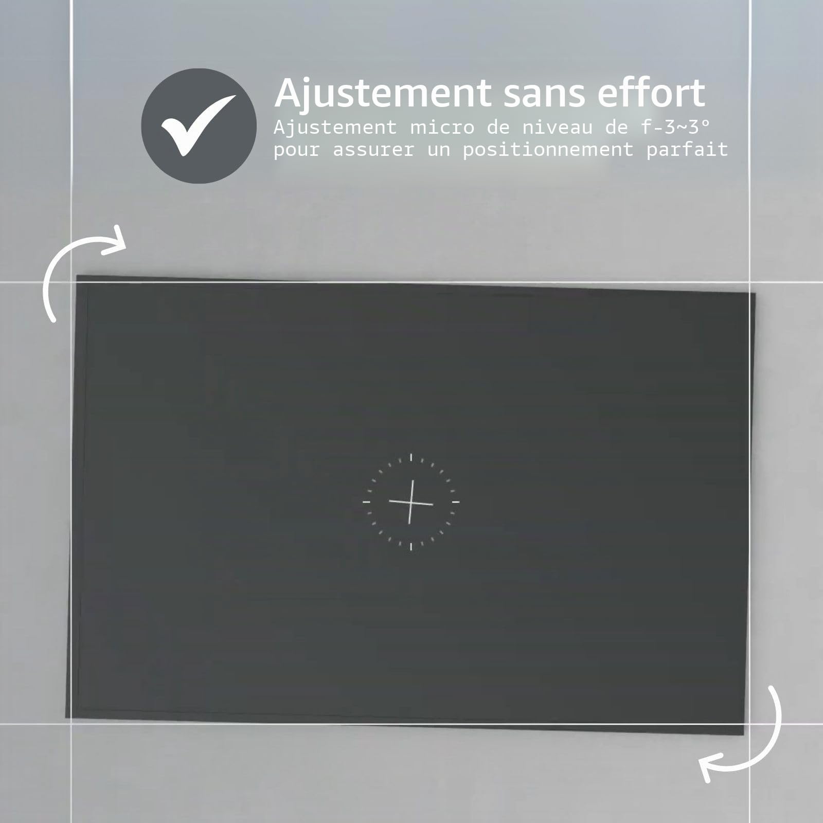 Support TV Mural Fixe - 43-85" - Poids d'écran Maximal Pris en Charge: 60 kg - Distance Minimale du Mur: 7.50 mm - Acier - Noir