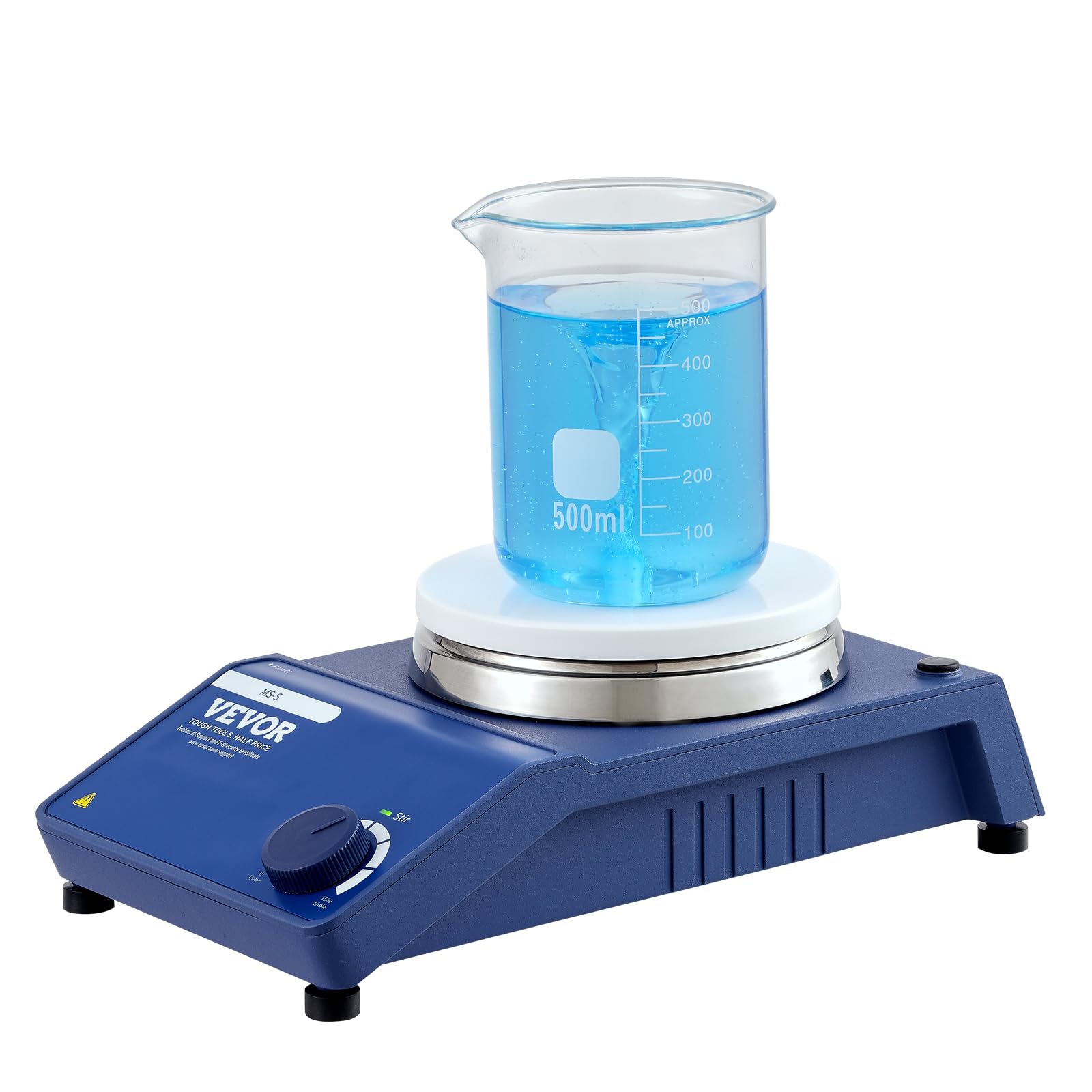 VEVOR Agitatore Magnetico, Piastra di Agitazione 0-1500 RPM con Manopola di Velocità Regolabile, Kit Agitatore a Piastra da 21 Litri, Barra di Agitatore Inclusa