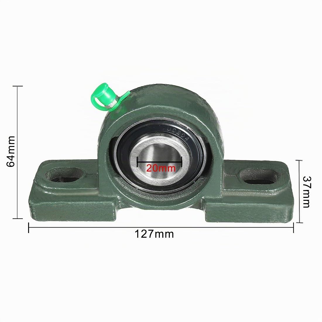 sourcing map Rodamiento de Bolas con Bridas con Soporte UCP204, 2pcs 20mm Rodamientos Autoalineable, Cojinete de Bloqueo para Brida para Maquinaria de Transporte/Impresión 3D