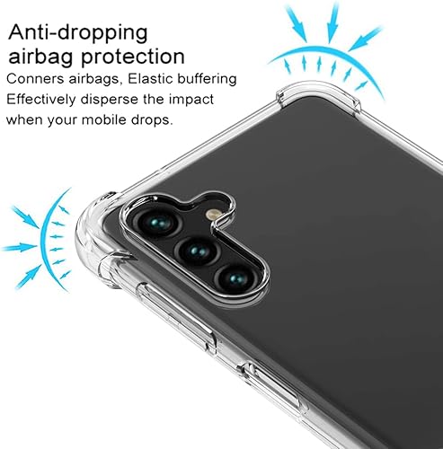 Miniatura 7 de Osophter Funda para Galaxy A13 5G - TPU transparente con esquinas reforzadas, absorción de golpes para Samsung A13 y A04S