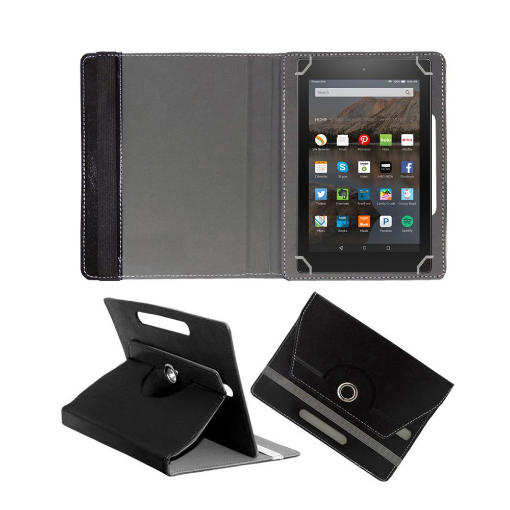 Fastway 360 Degree Rotating Tablet Book Cover for Amazon Fire HD 10 (2017) (Black)