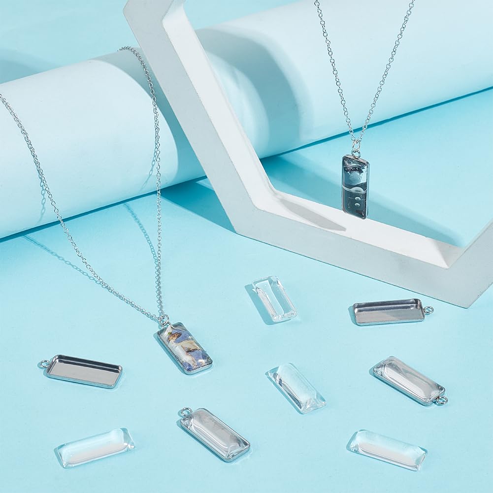 UNICRAFTALE 50 Pz 304 Ciondoli Con Strass In Acciaio Inossidabile Tondi Piatti Con Ciondoli Con Strass Di Colore Misto 2 Mm Ciondolo Piccolo Foro Per Collane Creazione Di Gioielli 9.3x6.5x4 Mm