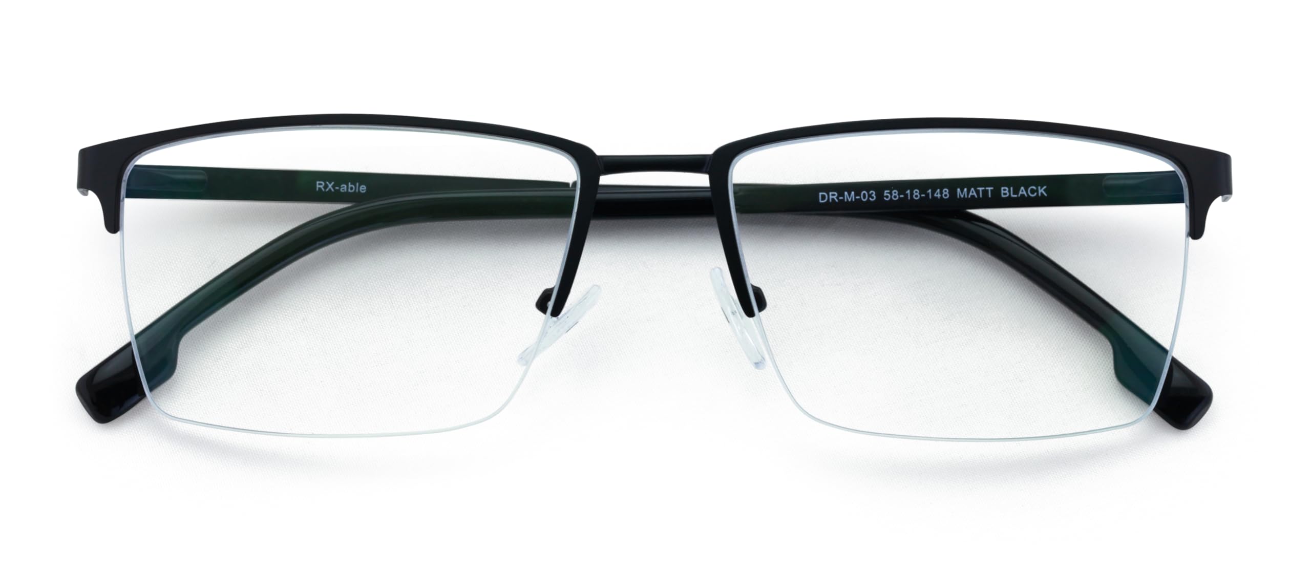 V.W.E. Men Premium Optical Frame Wide Large Head Reading Glasses Half Rim Metal - Reader 145MM DRM03